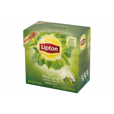 Miniaturka artykułu - LIPTON Fresh Nature, Herbata zielona aromatyzowana, 28 g (20 torebek)