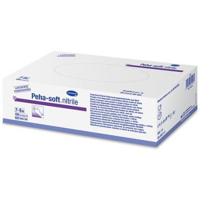 Miniaturka artykułu - PEHA-SOFT Rękawice diagnostyczna nitrile rozmiar XL, 90 sztuk