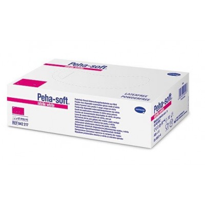 Miniaturka artykułu - Rękawice PEHA-SOFT diagnostyczne nitrile white S, 200szt.