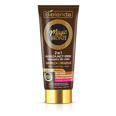 Miniaturka artykułu - BIELENDA MAGIC BRONZE Nawilżający krem brązujący do ciała 2w1, karnacja śniada, 200ml