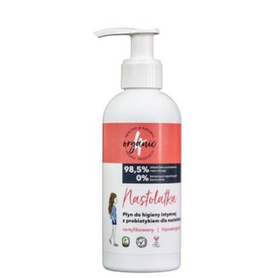 Miniaturka artykułu - 4Organic Nastolatka Płyn do higieny intymnej z probiotykiem, 200ml