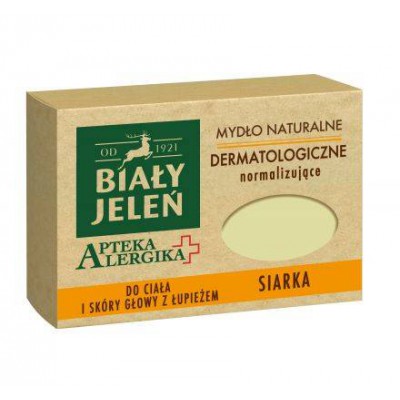 Miniaturka artykułu - BIAŁY JELEŃ Mydło naturalne siarka, 125g