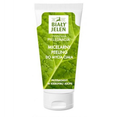 Miniaturka artykułu - BIAŁY JELEŃ micelarny peeling do mycia ciała, 200ml
