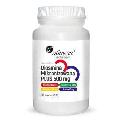 Miniaturka artykułu - ALINESS Diosmina Mikronizowana Plus 500mg, 100tab.