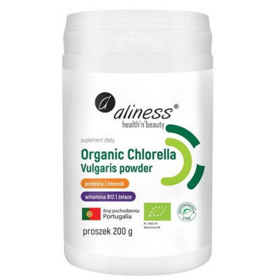 Miniaturka artykułu - ALINESS Organic Chlorella proszek, 200g 