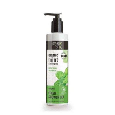 Miniaturka artykułu - ORGANIC SHOP Odświeżający Żel pod Prysznic, Miętowy Deszcz, 280ml