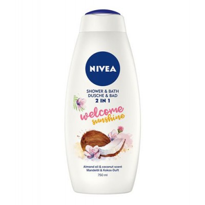 Miniaturka artykułu - NIVEA Płyn do kąpieli i Żel pod prysznic 2w1 WELCOME SUNSHINE, 750ml