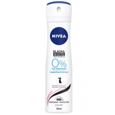 Miniaturka artykułu - NIVEA DEO BLACK&WHITE 0% Aluminium, 150ml
