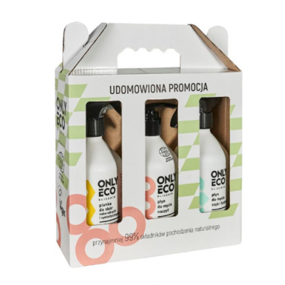Miniaturka artykułu - OnlyEco Zestaw Pianka do czyszczenia sk&oacute;r naturalnych 500ml + płyn do mycia naczyń z pompką 500ml + płyn do mycia szyb i luster 500ml