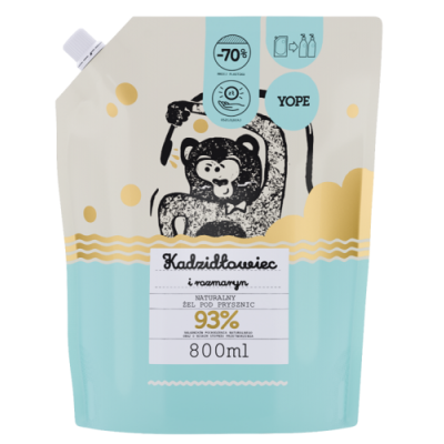 Miniaturka artykułu - YOPE żel pod prysznic Kadzidłowiec i rozmaryn, (zapas) 800ml