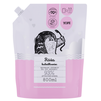 Miniaturka artykułu - YOPE R&oacute;ża i kadzidłowiec Żel pod prysznic, (zapas) 800ml