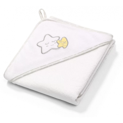 Miniaturka artykułu - BABYONO Okrycie kąpielowe frotte 76x76cm białe 141/07, 1szt.