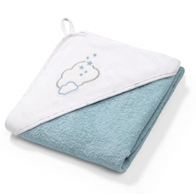 Miniaturka artykułu - BABYONO Okrycie kąpielowe frotte 100x100cm niebieskie 142/09, 1szt.