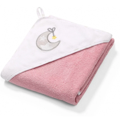Miniaturka artykułu - BABYONO Okrycie kąpielowe frotte 100x100cm r&oacute;ż 142/10, 1szt.