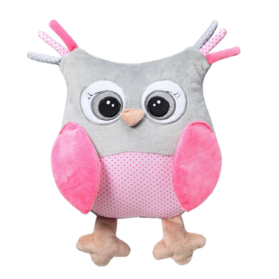 Miniaturka artykułu - BABYONO Przytulanka OWL SOFIA 441 szaro-r&oacute;żowa