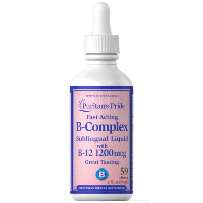 Miniaturka artykułu - Puritan's Pride B-Complex + Wit. B12 Płyn, 59ml