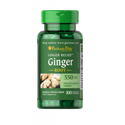 Miniaturka artykułu - Puritan's Pride Ginger Imbir 550mg,100 kaps.