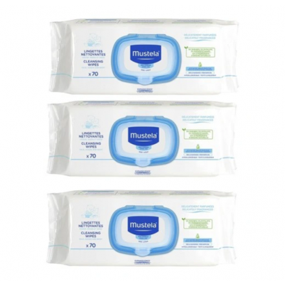 Miniaturka artykułu - MUSTELA Chusteczki oczyszczające 3Pak 