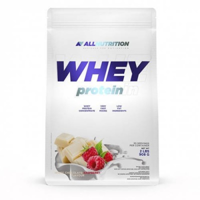 Miniaturka artykułu - Allnutrition Whey Protein White Chocolate Raspberry, 908g