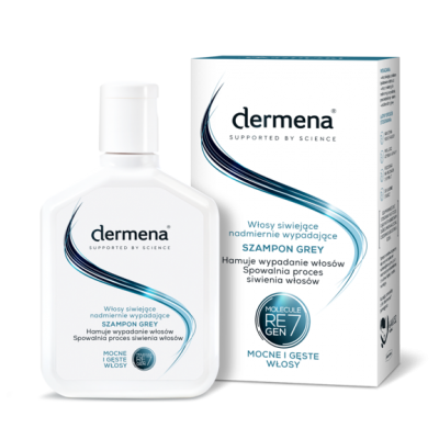 DERMENA GREY Szampon do włos&oacute;w siwych i wypadających, 200ml