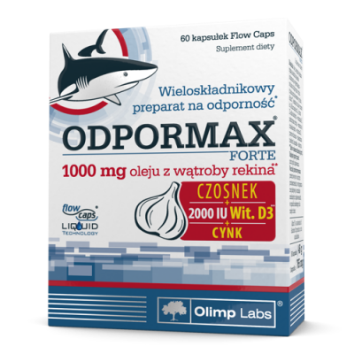 Miniaturka artykułu - Olimp Odpormax Forte, 60 kaps. - suplement diety z olejem z wątroby rekina