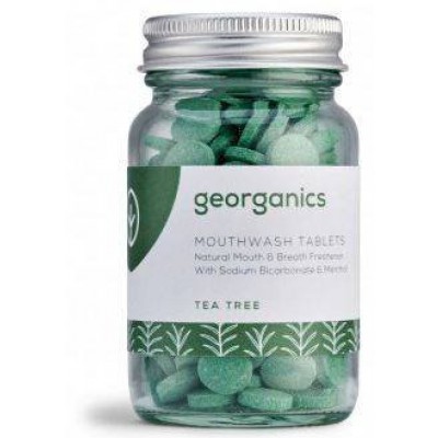 Miniaturka artykułu - GEORGANICS Tabletki do płukania jamy ustnej Tea Tree, 180tabl.