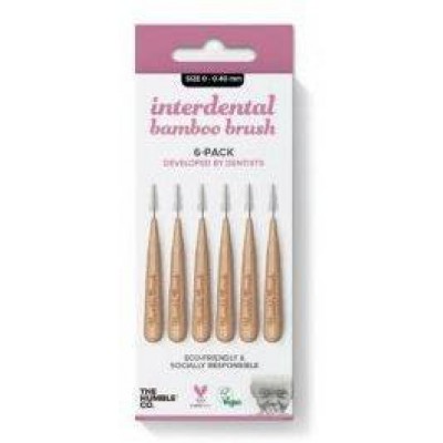 Miniaturka artykułu - HUMBLE BRUSH Bambusowa szczoteczka międzyzębowa r&oacute;żowa r. 0-0,4 mm, 6szt.