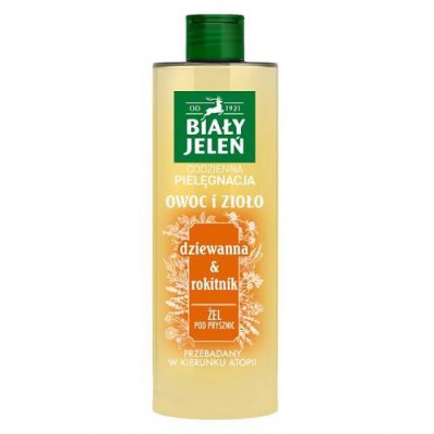 Miniaturka artykułu - BIAŁY JELEŃ Owoc i Zioło Żel pod prysznic Dziewanna & Rokitnik, 400ml