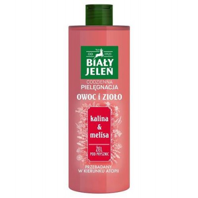 Miniaturka artykułu - BIAŁY JELEŃ Owoc i Zioło Żel pod prysznic Kalina & Melisa, 400ml