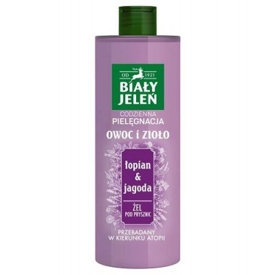 Miniaturka artykułu - BIAŁY JELEŃ Owoc i Zioło Żel pod prysznic Łopian & Jagoda, 400ml