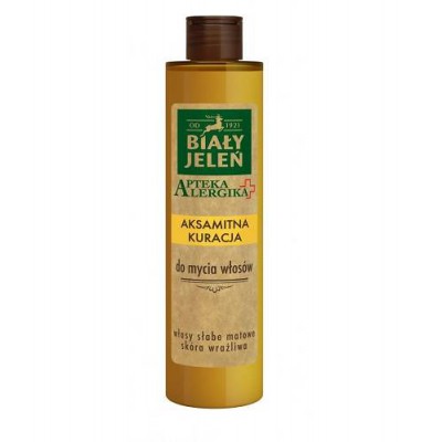 Miniaturka artykułu - BIAŁY JELEŃ Apteka Alergika Aksamitna kuracja do mycia włos&oacute;w, 250ml
