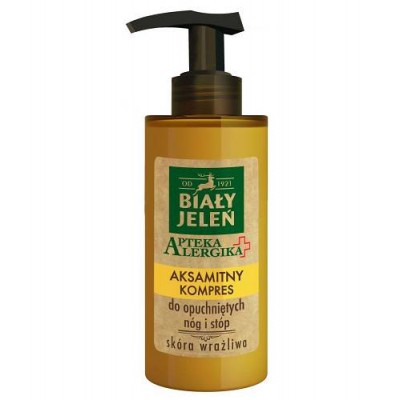 Miniaturka artykułu - BIAŁY JELEŃ Apteka Alergika Aksamitny kompres do opuchniętych n&oacute;g i st&oacute;p, 150ml