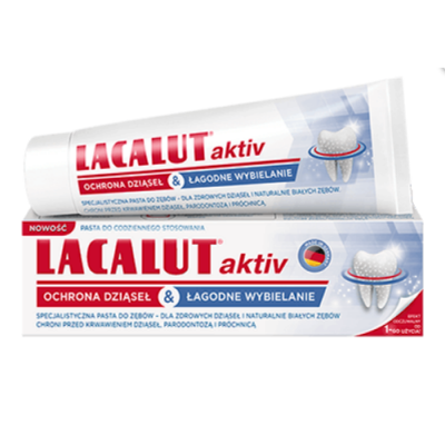Miniaturka artykułu - LACALUT AKTIV Pasta do zęb&oacute;w Ochrona Dziąseł & Łagodne Wybielanie, 100ml