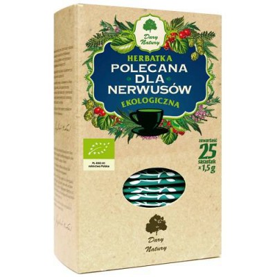 Miniaturka artykułu - DARY NATURY Herbatka Ekologiczna Polecana dla Nerwus&oacute;w, 25x1,5g