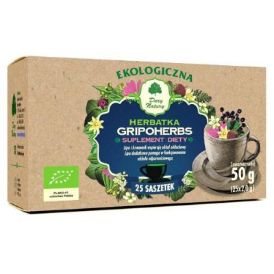 Miniaturka artykułu - DARY NATURY Herbatka Ekologiczna Gripoherbs, 25x2,0g