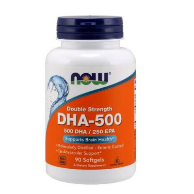 Miniaturka artykułu - Now Foods DHA 500 mg, 90 kaps.