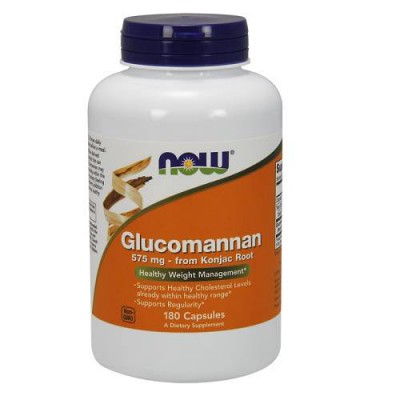 Miniaturka artykułu - Now Foods Glucomannan 575 mg, 180 kaps.