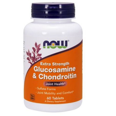 Miniaturka artykułu - NOW FOODS Glukozamina 750 mg z Chondroityną, 60 tabletek