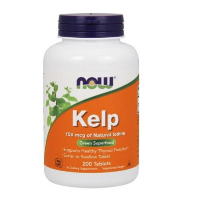 Miniaturka artykułu - Now Foods Kelp - Jod 150 mcg, 200 tabl.