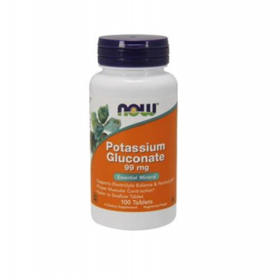Miniaturka artykułu - NOW FOODS Glukonian potasu 99 mg, 100 tabletek
