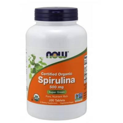 Miniaturka artykułu - NOW FOODS Spirulina 500mg, 200 tabl.