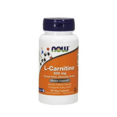 Miniaturka artykułu - Now Foods L-carnitine 500mg, 60kaps.