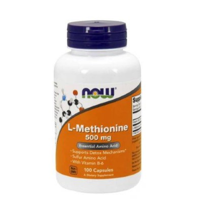 Miniaturka artykułu - Now Foods L-Metionina 500 mg, 100kaps.