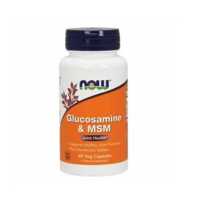 Miniaturka artykułu - NOW FOODS Glucosamine&MSM, 60 kapsułek KR&Oacute;TKA DATA 31.07.2023