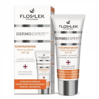 Miniaturka artykułu - FLOS-LEK DERMO EXPERT Fotoprotektor Krem na dzień SPF30, 30ml