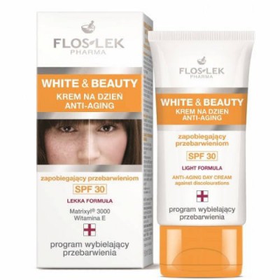 Miniaturka artykułu - FLOS-LEK WHITE&BEAUTY Krem na dzień SPF30, 30ml