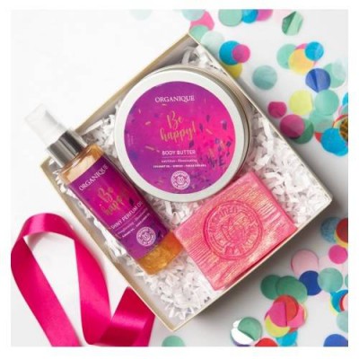 Miniaturka artykułu - ORGANIQUE Zestaw Droga do szczęścia: masło do ciała, 200ml + olejek do ciała, 100ml + mydło glicerynowe, 130g