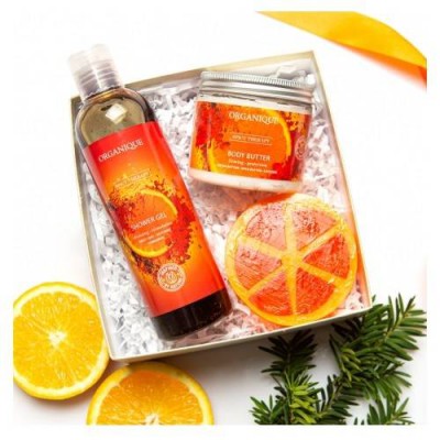 Miniaturka artykułu - ORGANIQUE Zestaw Rozgrzewający czas: żel do mycia, 250ml + masło do ciała, 200 ml + mydło glicerynowe, 100g