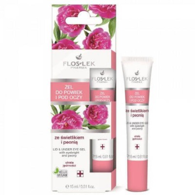 Miniaturka artykułu - FLOS-LEK Żel do powiek i pod oczy świetlik/peonia, 15ml
