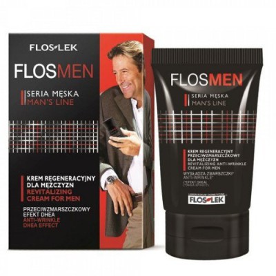 Miniaturka artykułu - FLOS-LEK FLOSMEN Krem regeneracyjny przeciwzmarszczkowy dla mężczyzn, 50ml